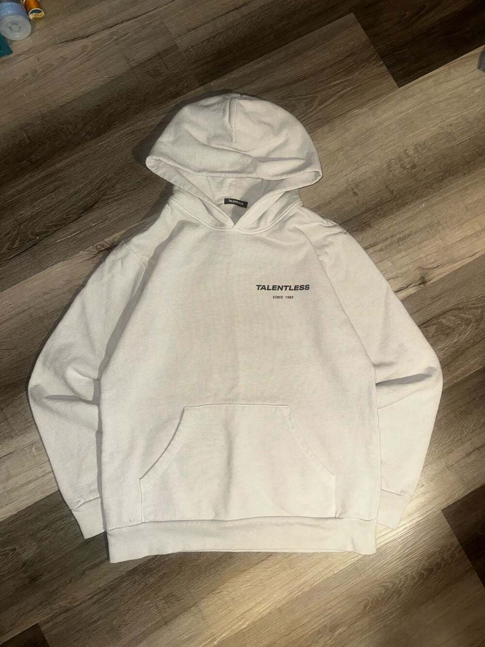 Talentless White Logo Hoodie Unisex Sz Kids XL